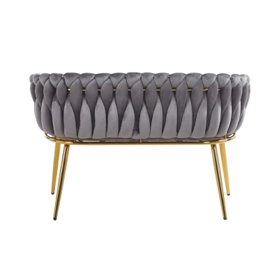 Designer-Doppelsessel HANIFE – Grau/Gold