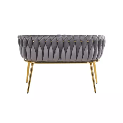 Designer-Doppelsessel HANIFE – Grau/Gold