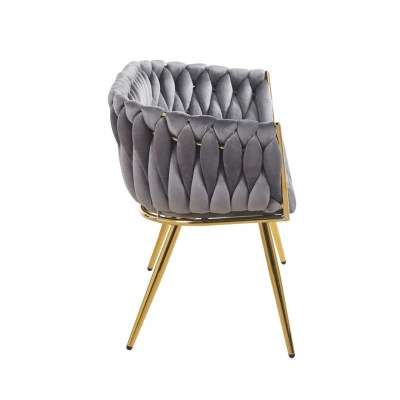 Designer-Doppelsessel HANIFE – Grau/Gold