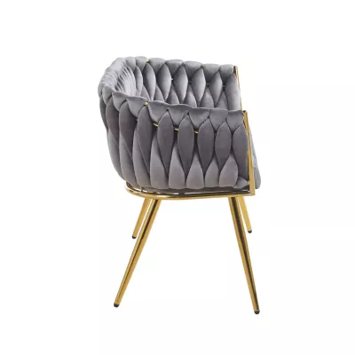 Designer-Doppelsessel HANIFE – Grau/Gold
