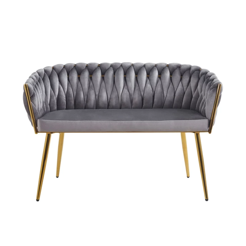 Designer-Doppelsessel HANIFE – Grau/Gold