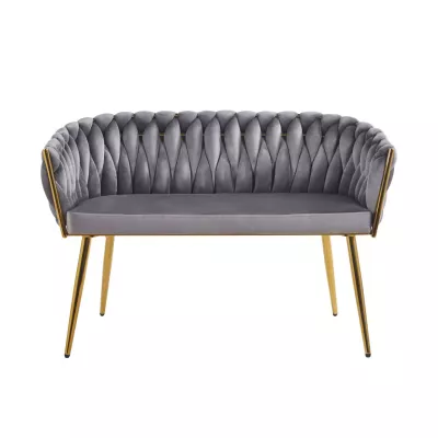 Designer-Doppelsessel HANIFE – Grau/Gold