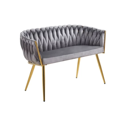 Designer-Doppelsessel HANIFE – Grau/Gold