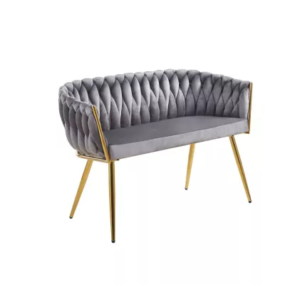 Designer-Doppelsessel HANIFE – Grau/Gold