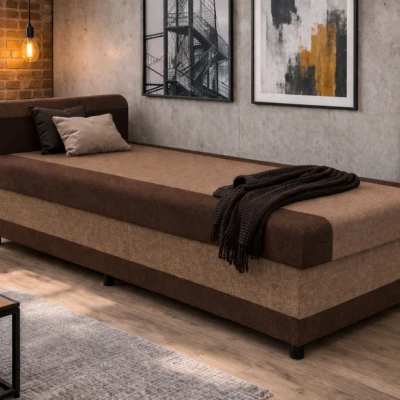 Tagesbett mit Stauraum 80x200 OSIRES - hellbraun / dunkelbraun