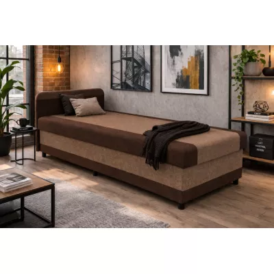 Tagesbett mit Stauraum 80x200 OSIRES - hellbraun / dunkelbraun
