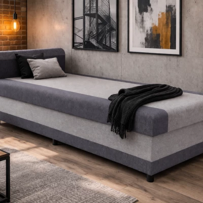 Tagesbett mit Stauraum 80x200 OSIRES - Dunkelgrau / Hellgrau