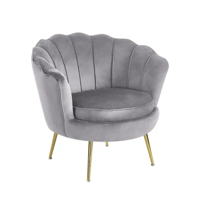 Eleganter Sessel THIAGO – grau / goldene Beine