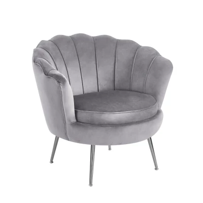 Eleganter Sessel THIAGO – grau / silberne Beine