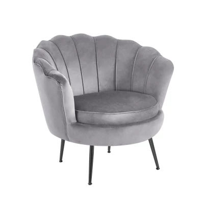 Eleganter Sessel THIAGO – grau / schwarze Beine