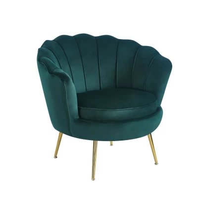 Eleganter Sessel THIAGO – grün / goldene Beine