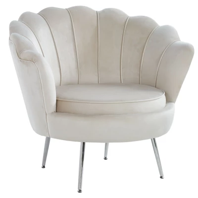 Eleganter Sessel THIAGO – beige / silberne Beine