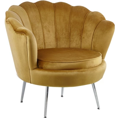 Eleganter Sessel THIAGO – gelb / silberne Beine
