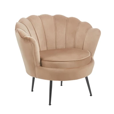 Eleganter Sessel THIAGO – Cappuccino / schwarze Beine