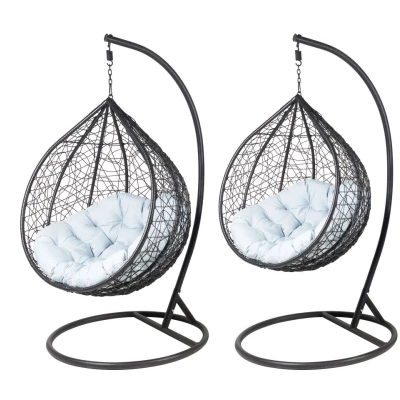 Set Hängesessel für den Garten DADO - schwarz