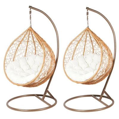 Set Hängesessel für den Garten DADO - braun