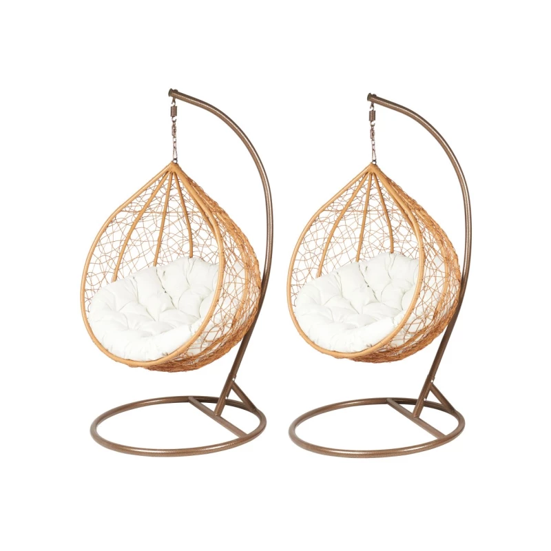 Set Hängesessel für den Garten DADO - braun