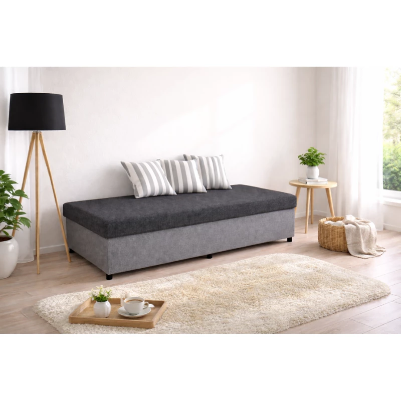 Tagesbett mit Stauraum 80x200 ARVENZA - Dunkelgrau/Hellgrau