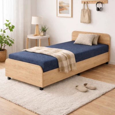 Tagesbett mit Kopfteil und Stauraum 80x200 LUNVI - blau