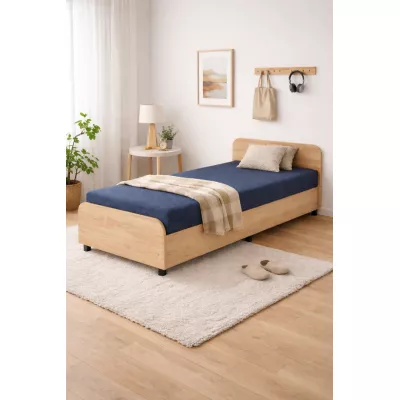 Tagesbett mit Kopfteil und Stauraum 80x200 LUNVI - blau