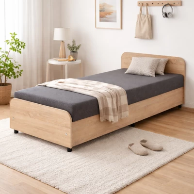 Tagesbett mit Kopfteil und Stauraum 80x200 LUNVI - Dunkelgrau