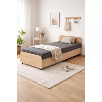 Tagesbett mit Kopfteil und Stauraum 80x200 LUNVI - Dunkelgrau