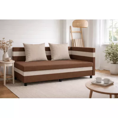 Tagesbett mit Stauraum 80x200 LUNTERA - braun/beige