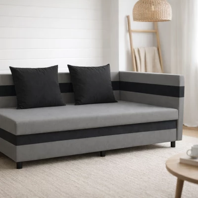 Tagesbett mit Stauraum 80x200 LUNTERA - hellgrau / dunkelgrau