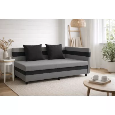 Tagesbett mit Stauraum 80x200 LUNTERA - hellgrau / dunkelgrau
