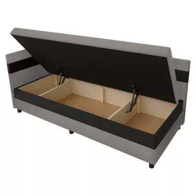 Tagesbett mit Stauraum 80x200 LUNTERA - hellgrau / dunkelgrau
