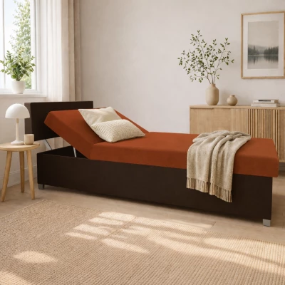 Verstellbares Tagesbett mit Stauraum 110x200 ORNOVA - rot/schwarz