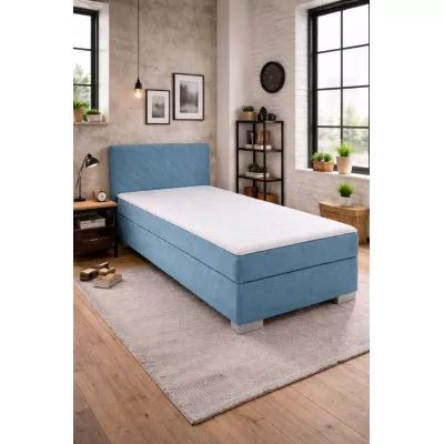 Einzel-Boxspringbett 90x200 TIRBEN - hellblau