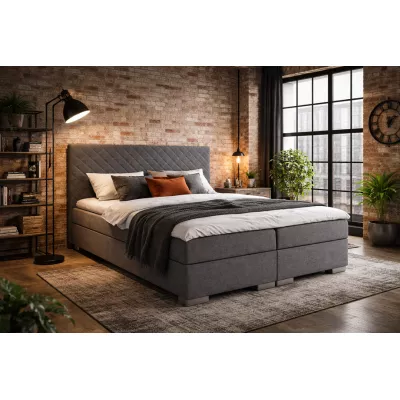 Boxspringbett 140x200 TIRBEN - dunkelgrau