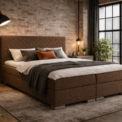Boxspringbett mit Stauraum 180x200 TIRBEN - braun