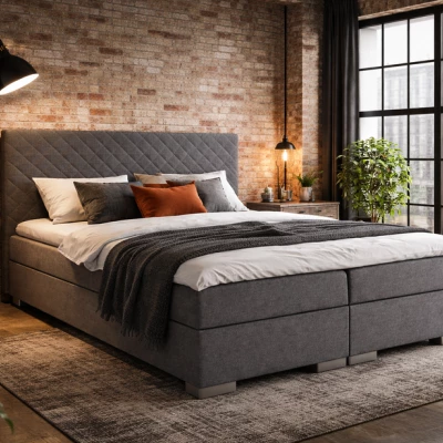 Boxspringbett mit Stauraum 180x200 TIRBEN - Dunkelgrau