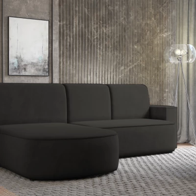 SERAFINA Ecksofa zum Zusammenklappen - schwarz