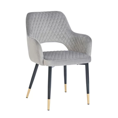 YONITA Polsterstuhl für Esszimmer - grau / schwarz / gold