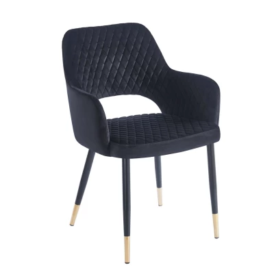 YONITA Polsterstuhl für Esszimmer - schwarz/gold