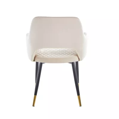 YONITA Polsterstuhl für Esszimmer - beige / schwarz / gold
