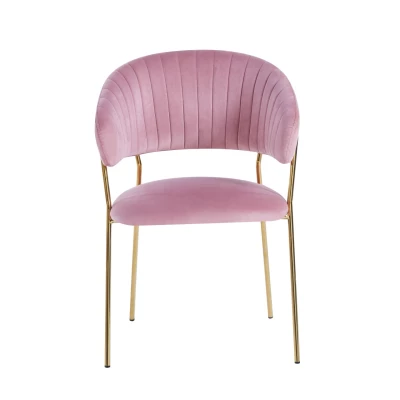 RONIL Polsterstuhl für Esszimmer – rosa/gold