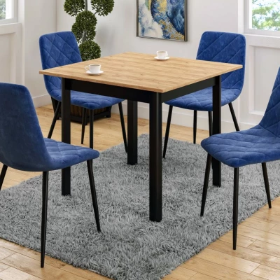 Esszimmerstuhl BAPTISTE - blau / schwarz
