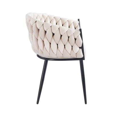 Designer-Polstersessel ZYPHIRA – beige/schwarz