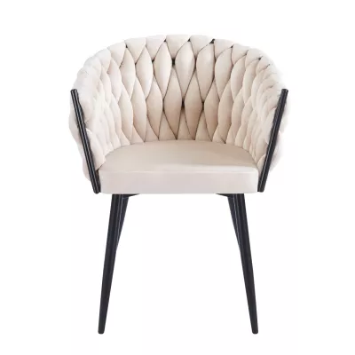 Designer-Polstersessel ZYPHIRA – beige/schwarz