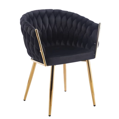 Designer-Polstersessel ZYPHIRA – Schwarz/Gold