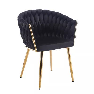 Designer-Polstersessel ZYPHIRA – Schwarz/Gold