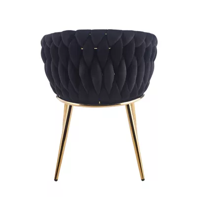 Designer-Polstersessel ZYPHIRA – Schwarz/Gold