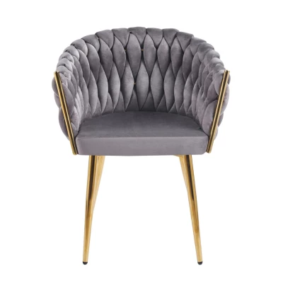 Designer-Polstersessel ZYPHIRA – Grau/Gold