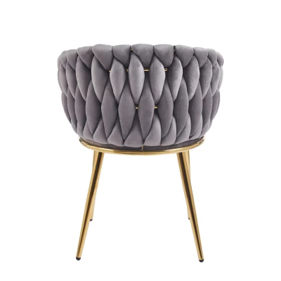 Designer-Polstersessel ZYPHIRA – Grau/Gold