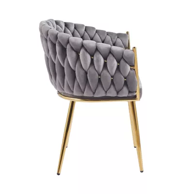 Designer-Polstersessel ZYPHIRA – Grau/Gold