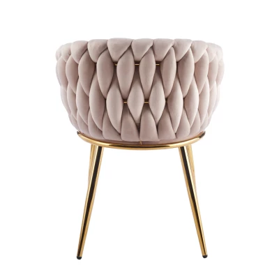 Designer-Polstersessel ZYPHIRA – Beige/Gold